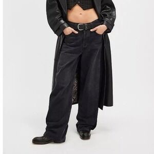 CITIZENS OF HUMANITY JEANS WOMEN'S 32 BLACK AYLA BAGGY TUXEDO WASH WIDE LEG‎ NEW